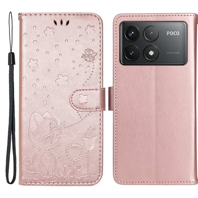 KT Imprinting Flower Series-4 For Xiaomi Redmi K70 5G / K70 Pro 5G / Poco F6 Pro 5G Case Leather Phone Cover