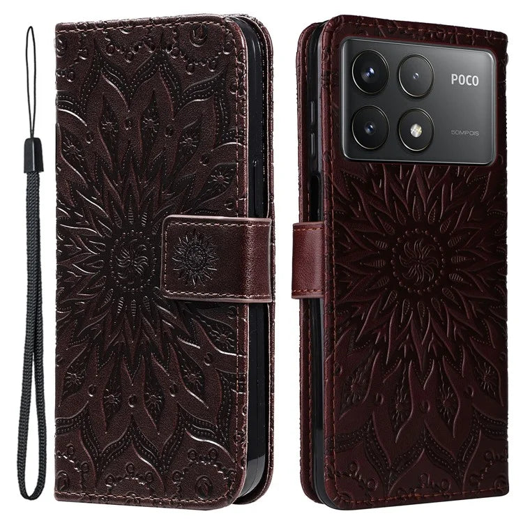 KT Imprinting Flower Series-1 For Xiaomi Redmi K70 5G / K70 Pro 5G / Poco F6 Pro 5G Case Wallet Leather Phone Cover