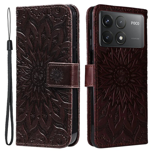 KT Imprinting Flower Series-1 For Xiaomi Redmi K70 5G / K70 Pro 5G / Poco F6 Pro 5G Case Wallet Leather Phone Cover