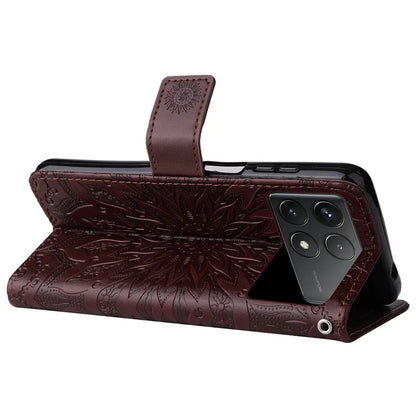 KT Imprinting Flower Series-1 For Xiaomi Redmi K70 5G / K70 Pro 5G / Poco F6 Pro 5G Case Wallet Leather Phone Cover