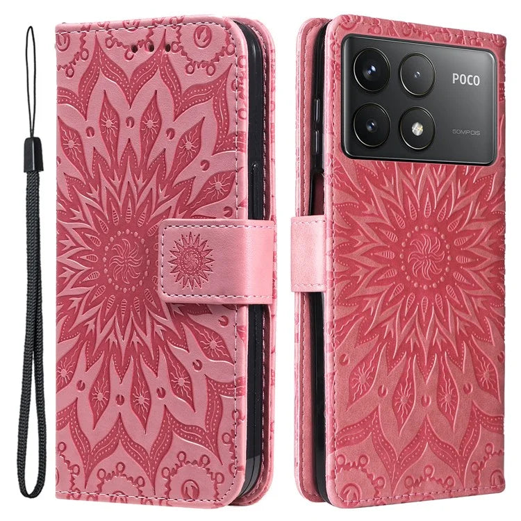 KT Imprinting Flower Series-1 For Xiaomi Redmi K70 5G / K70 Pro 5G / Poco F6 Pro 5G Case Wallet Leather Phone Cover