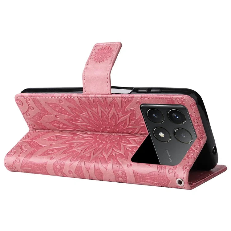 KT Imprinting Flower Series-1 For Xiaomi Redmi K70 5G / K70 Pro 5G / Poco F6 Pro 5G Case Wallet Leather Phone Cover