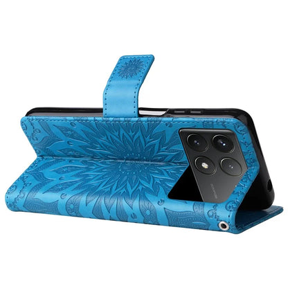 KT Imprinting Flower Series-1 For Xiaomi Redmi K70 5G / K70 Pro 5G / Poco F6 Pro 5G Case Wallet Leather Phone Cover