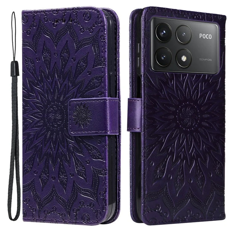 KT Imprinting Flower Series-1 For Xiaomi Redmi K70 5G / K70 Pro 5G / Poco F6 Pro 5G Case Wallet Leather Phone Cover