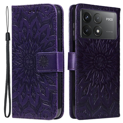 KT Imprinting Flower Series-1 For Xiaomi Redmi K70 5G / K70 Pro 5G / Poco F6 Pro 5G Case Wallet Leather Phone Cover
