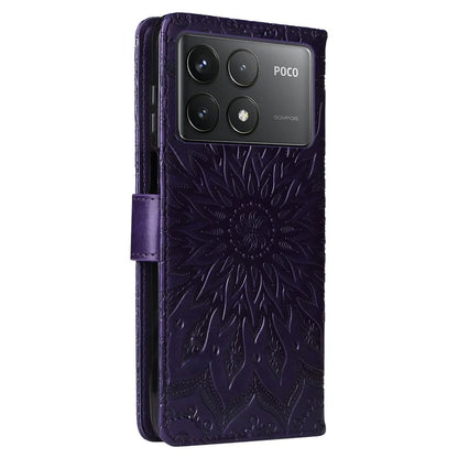 KT Imprinting Flower Series-1 For Xiaomi Redmi K70 5G / K70 Pro 5G / Poco F6 Pro 5G Case Wallet Leather Phone Cover