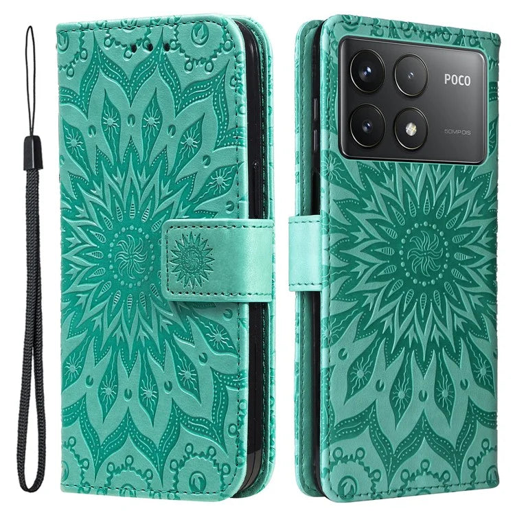 KT Imprinting Flower Series-1 For Xiaomi Redmi K70 5G / K70 Pro 5G / Poco F6 Pro 5G Case Wallet Leather Phone Cover