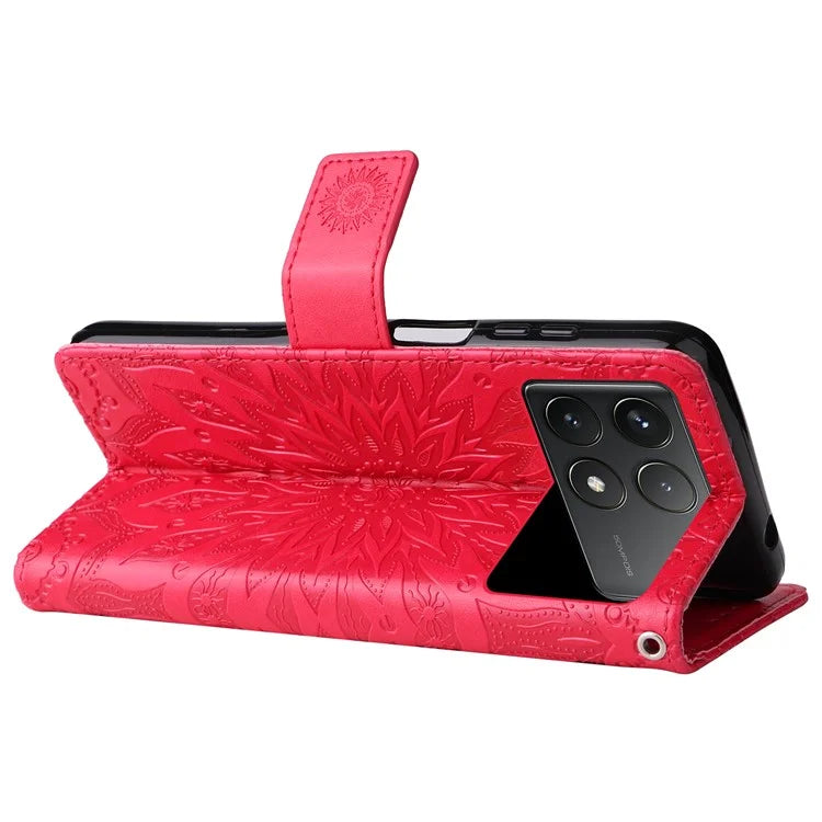 KT Imprinting Flower Series-1 For Xiaomi Redmi K70 5G / K70 Pro 5G / Poco F6 Pro 5G Case Wallet Leather Phone Cover