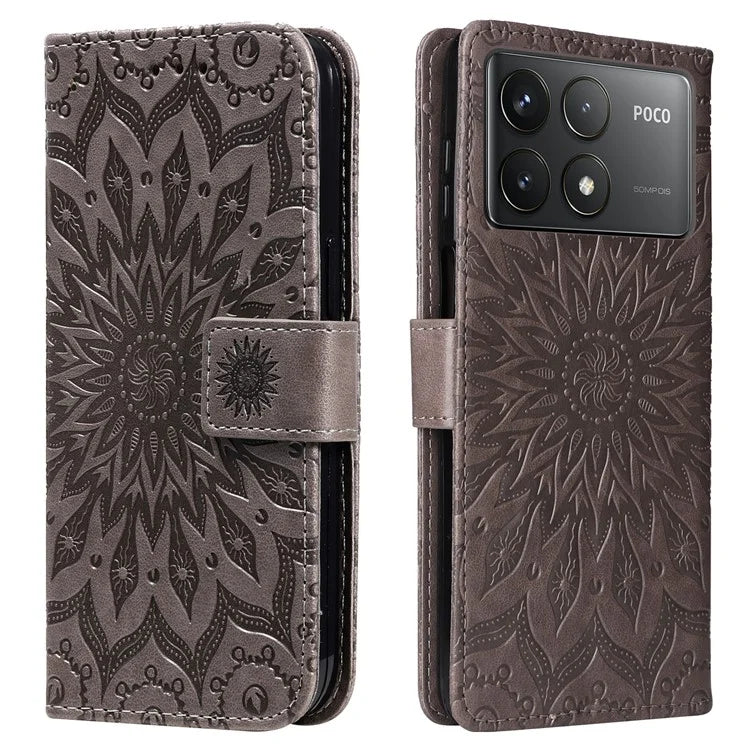 KT Imprinting Flower Series-1 For Xiaomi Redmi K70 5G / K70 Pro 5G / Poco F6 Pro 5G Case Wallet Leather Phone Cover