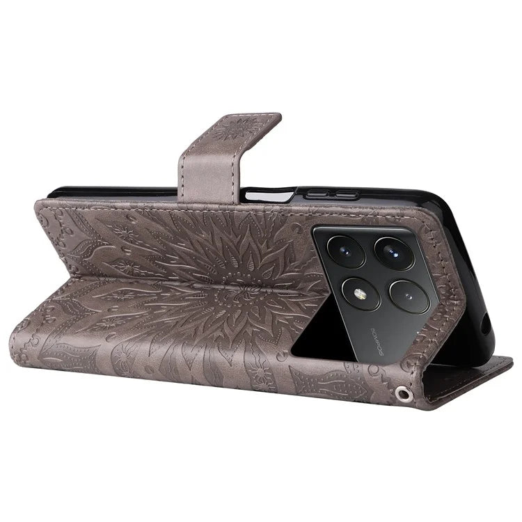 KT Imprinting Flower Series-1 For Xiaomi Redmi K70 5G / K70 Pro 5G / Poco F6 Pro 5G Case Wallet Leather Phone Cover