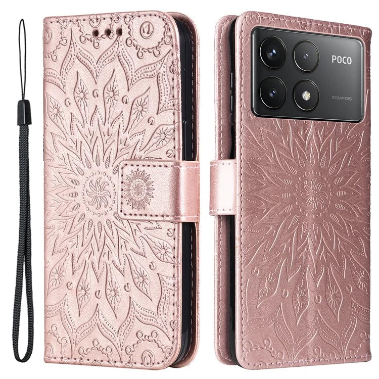 KT Imprinting Flower Series-1 For Xiaomi Redmi K70 5G / K70 Pro 5G / Poco F6 Pro 5G Case Wallet Leather Phone Cover