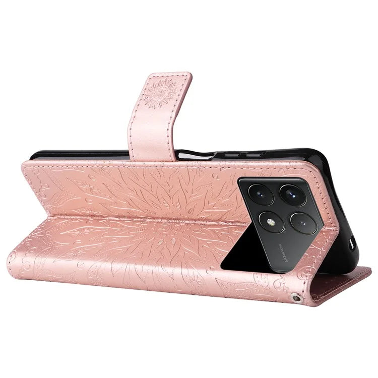 KT Imprinting Flower Series-1 For Xiaomi Redmi K70 5G / K70 Pro 5G / Poco F6 Pro 5G Case Wallet Leather Phone Cover