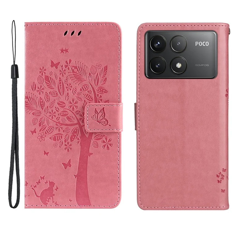 KT Imprinting Flower Series-3 For Xiaomi Redmi K70 5G / K70 Pro 5G / Poco F6 Pro 5G Leather Phone Case