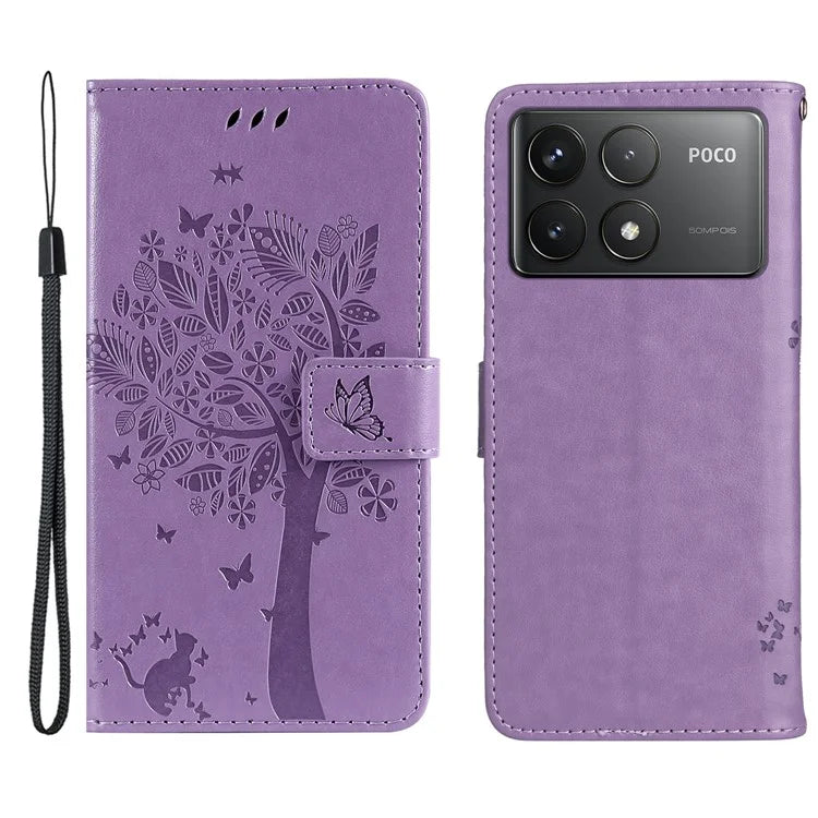 KT Imprinting Flower Series-3 For Xiaomi Redmi K70 5G / K70 Pro 5G / Poco F6 Pro 5G Leather Phone Case