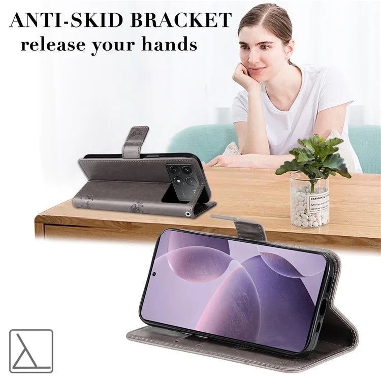 KT Imprinting Flower Series-3 For Xiaomi Redmi K70 5G / K70 Pro 5G / Poco F6 Pro 5G Leather Phone Case