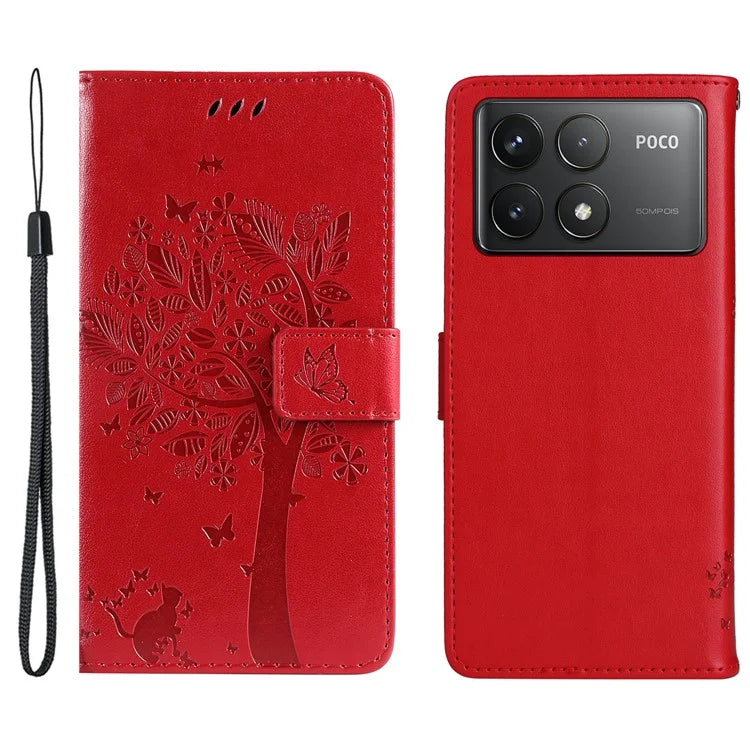 KT Imprinting Flower Series-3 For Xiaomi Redmi K70 5G / K70 Pro 5G / Poco F6 Pro 5G Leather Phone Case