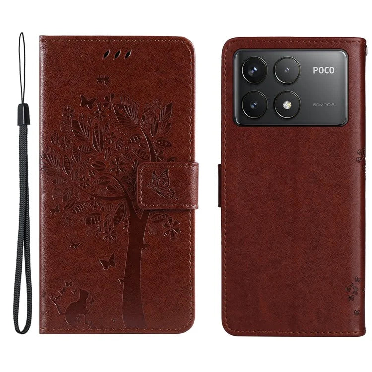 KT Imprinting Flower Series-3 For Xiaomi Redmi K70 5G / K70 Pro 5G / Poco F6 Pro 5G Leather Phone Case