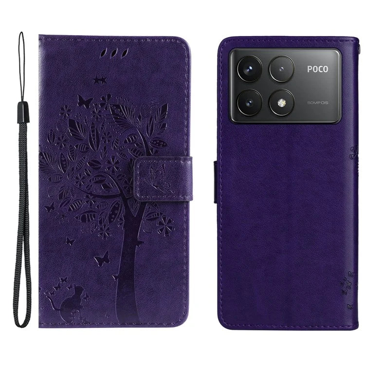 KT Imprinting Flower Series-3 For Xiaomi Redmi K70 5G / K70 Pro 5G / Poco F6 Pro 5G Leather Phone Case