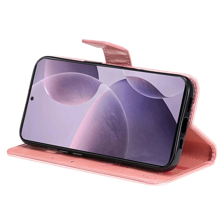 KT Imprinting Flower Series-3 For Xiaomi Redmi K70 5G / K70 Pro 5G / Poco F6 Pro 5G Leather Phone Case Gold