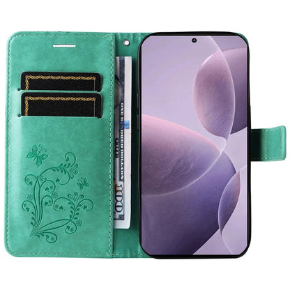 KT Imprinting Flower Series-2 For Xiaomi Redmi K70 5G / K70 Pro 5G / Poco F6 Pro 5G Case Butterfly Leather Phone Cover
