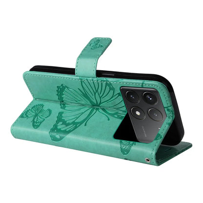 KT Imprinting Flower Series-2 For Xiaomi Redmi K70 5G / K70 Pro 5G / Poco F6 Pro 5G Case Butterfly Leather Phone Cover