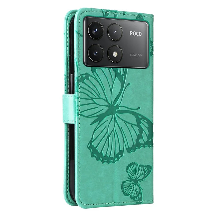 KT Imprinting Flower Series-2 For Xiaomi Redmi K70 5G / K70 Pro 5G / Poco F6 Pro 5G Case Butterfly Leather Phone Cover