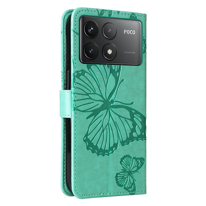 KT Imprinting Flower Series-2 For Xiaomi Redmi K70 5G / K70 Pro 5G / Poco F6 Pro 5G Case Butterfly Leather Phone Cover