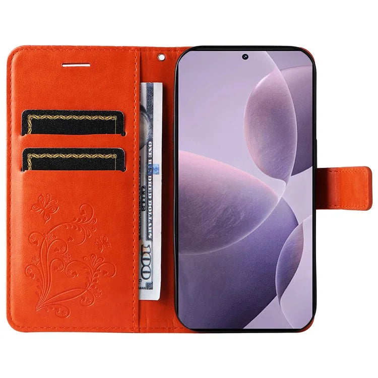 KT Imprinting Flower Series-2 For Xiaomi Redmi K70 5G / K70 Pro 5G / Poco F6 Pro 5G Case Butterfly Leather Phone Cover