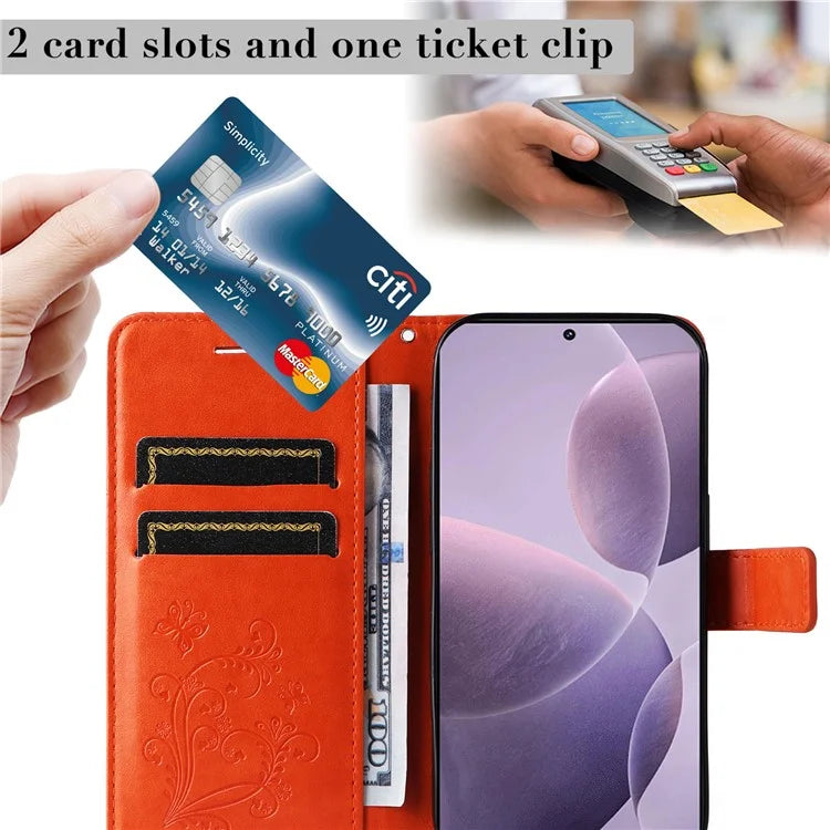 KT Imprinting Flower Series-2 For Xiaomi Redmi K70 5G / K70 Pro 5G / Poco F6 Pro 5G Case Butterfly Leather Phone Cover