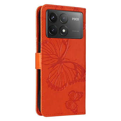 KT Imprinting Flower Series-2 For Xiaomi Redmi K70 5G / K70 Pro 5G / Poco F6 Pro 5G Case Butterfly Leather Phone Cover