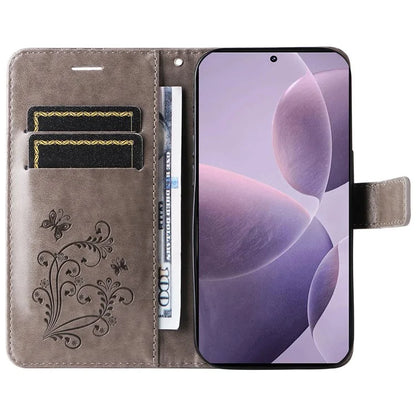 KT Imprinting Flower Series-2 For Xiaomi Redmi K70 5G / K70 Pro 5G / Poco F6 Pro 5G Case Butterfly Leather Phone Cover