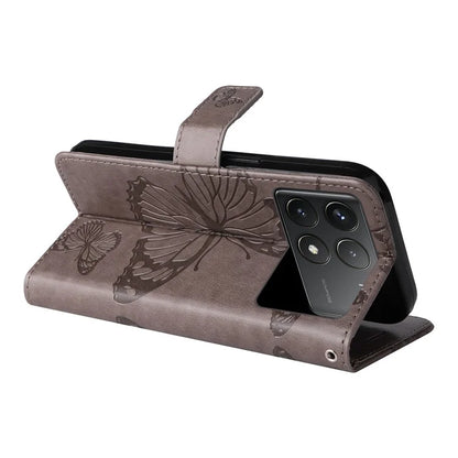 KT Imprinting Flower Series-2 For Xiaomi Redmi K70 5G / K70 Pro 5G / Poco F6 Pro 5G Case Butterfly Leather Phone Cover