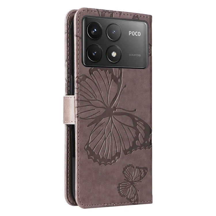 KT Imprinting Flower Series-2 For Xiaomi Redmi K70 5G / K70 Pro 5G / Poco F6 Pro 5G Case Butterfly Leather Phone Cover