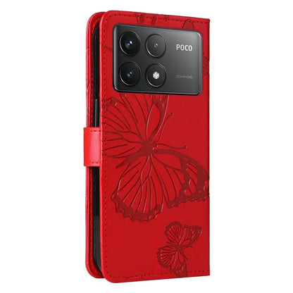 KT Imprinting Flower Series-2 For Xiaomi Redmi K70 5G / K70 Pro 5G / Poco F6 Pro 5G Case Butterfly Leather Phone Cover