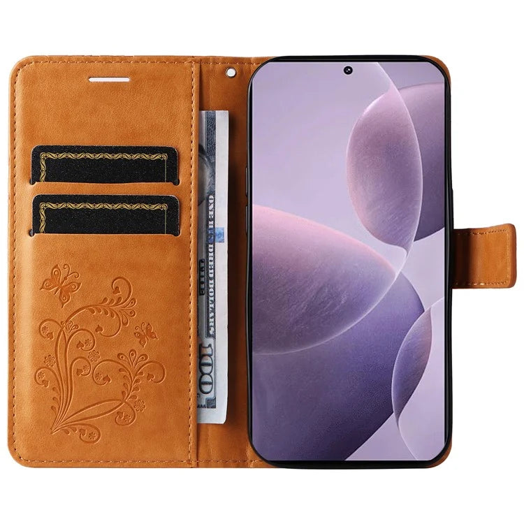 KT Imprinting Flower Series-2 For Xiaomi Redmi K70 5G / K70 Pro 5G / Poco F6 Pro 5G Case Butterfly Leather Phone Cover