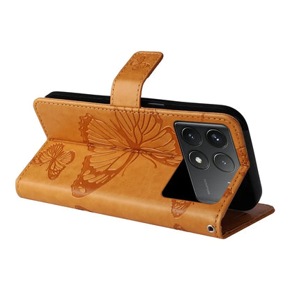 KT Imprinting Flower Series-2 For Xiaomi Redmi K70 5G / K70 Pro 5G / Poco F6 Pro 5G Case Butterfly Leather Phone Cover