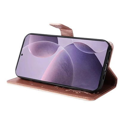 KT Imprinting Flower Series-2 For Xiaomi Redmi K70 5G / K70 Pro 5G / Poco F6 Pro 5G Case Butterfly Leather Phone Cover
