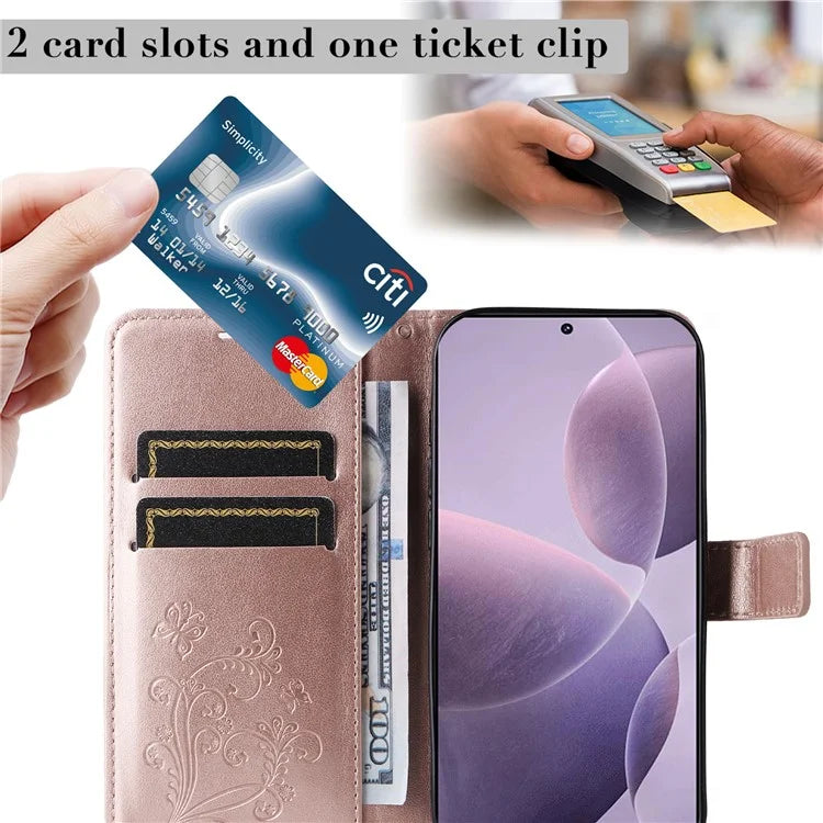 KT Imprinting Flower Series-2 For Xiaomi Redmi K70 5G / K70 Pro 5G / Poco F6 Pro 5G Case Butterfly Leather Phone Cover