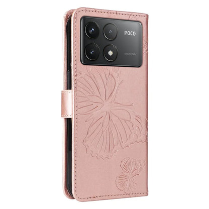 KT Imprinting Flower Series-2 For Xiaomi Redmi K70 5G / K70 Pro 5G / Poco F6 Pro 5G Case Butterfly Leather Phone Cover