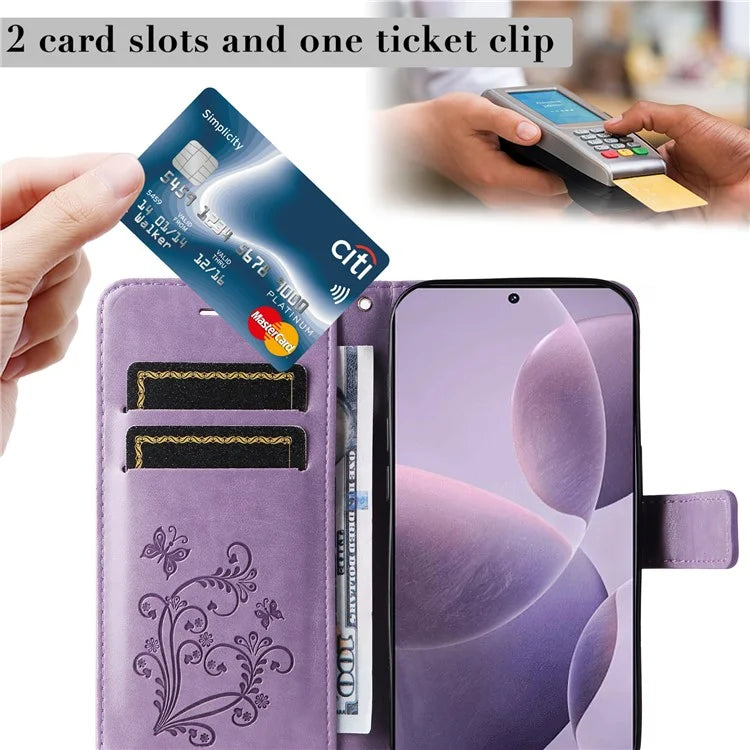 KT Imprinting Flower Series-2 For Xiaomi Redmi K70 5G / K70 Pro 5G / Poco F6 Pro 5G Case Butterfly Leather Phone Cover