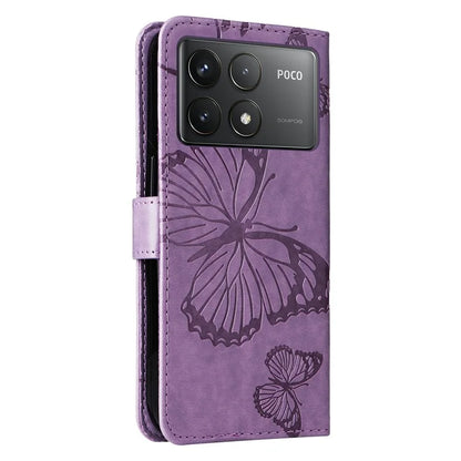 KT Imprinting Flower Series-2 For Xiaomi Redmi K70 5G / K70 Pro 5G / Poco F6 Pro 5G Case Butterfly Leather Phone Cover