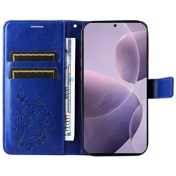 KT Imprinting Flower Series-2 For Xiaomi Redmi K70 5G / K70 Pro 5G / Poco F6 Pro 5G Case Butterfly Leather Phone Cover