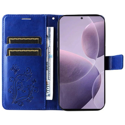 KT Imprinting Flower Series-2 For Xiaomi Redmi K70 5G / K70 Pro 5G / Poco F6 Pro 5G Case Butterfly Leather Phone Cover