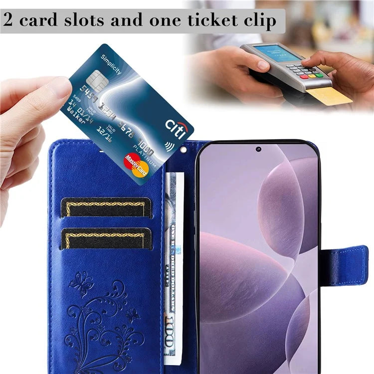 KT Imprinting Flower Series-2 For Xiaomi Redmi K70 5G / K70 Pro 5G / Poco F6 Pro 5G Case Butterfly Leather Phone Cover