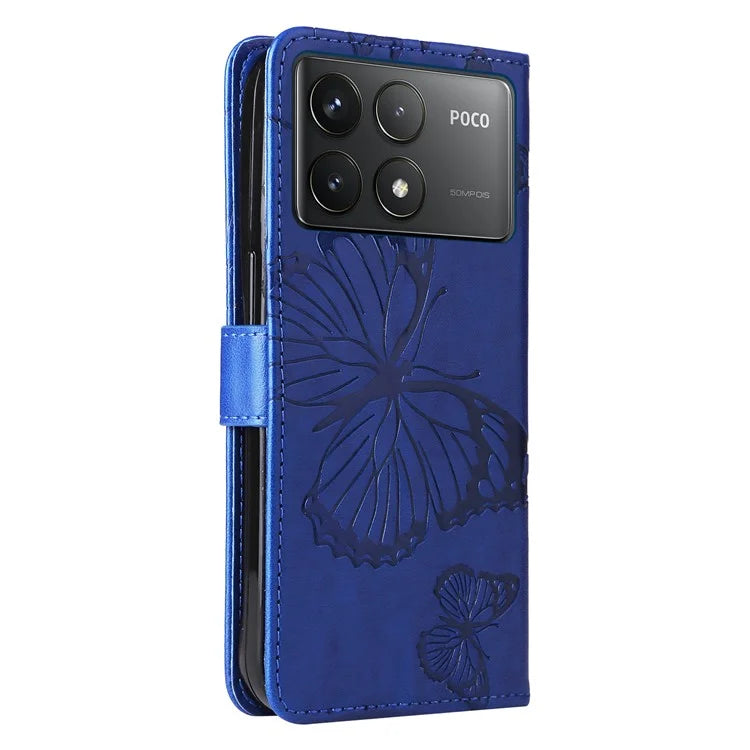 KT Imprinting Flower Series-2 For Xiaomi Redmi K70 5G / K70 Pro 5G / Poco F6 Pro 5G Case Butterfly Leather Phone Cover