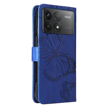 KT Imprinting Flower Series-2 For Xiaomi Redmi K70 5G / K70 Pro 5G / Poco F6 Pro 5G Case Butterfly Leather Phone Cover