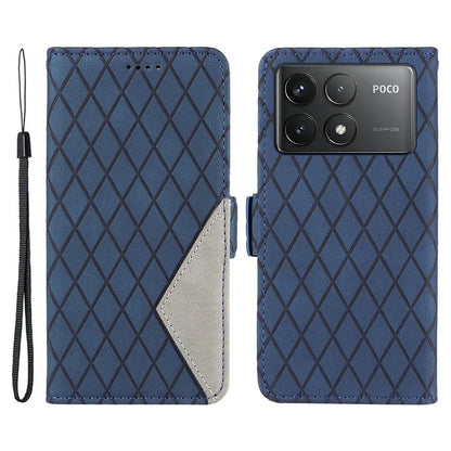 For Xiaomi Poco F6 Pro 5G / Redmi K70 5G / K70 Pro 5G Leather Case Wallet Rhombus Grid Phone Cover
