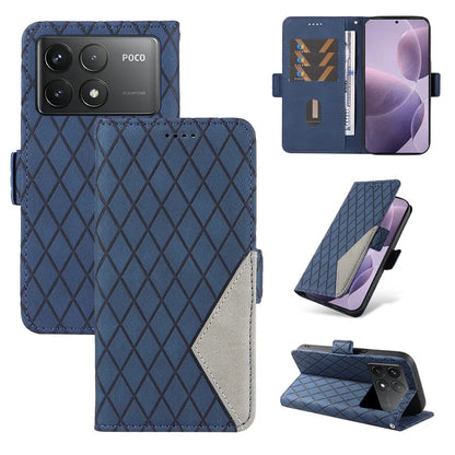For Xiaomi Poco F6 Pro 5G / Redmi K70 5G / K70 Pro 5G Leather Case Wallet Rhombus Grid Phone Cover
