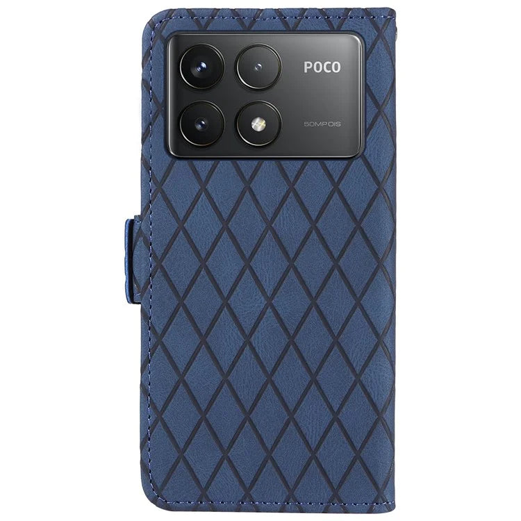 For Xiaomi Poco F6 Pro 5G / Redmi K70 5G / K70 Pro 5G Leather Case Wallet Rhombus Grid Phone Cover