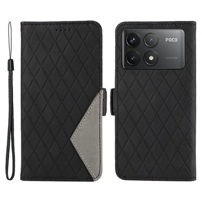 For Xiaomi Poco F6 Pro 5G / Redmi K70 5G / K70 Pro 5G Leather Case Wallet Rhombus Grid Phone Cover